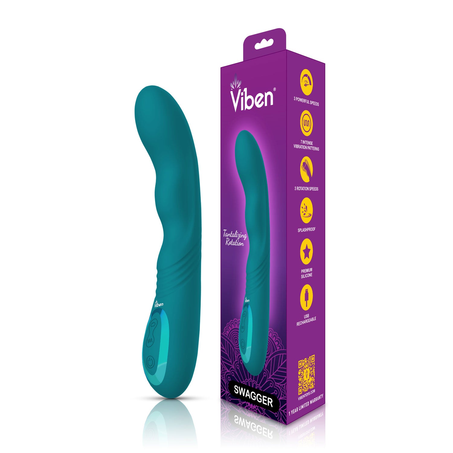 Viben Swagger Wriggling G-Spot Vibe – Ocean Blue