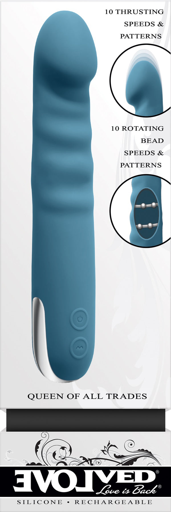 Evolved Novelties Queen of All Trades Vibrator – Blue – Multi-Function