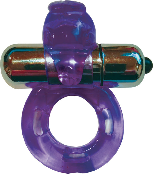Purrfect Pet Buzz Bunny - Purple Pleasure Ring with Vibrating Bullet