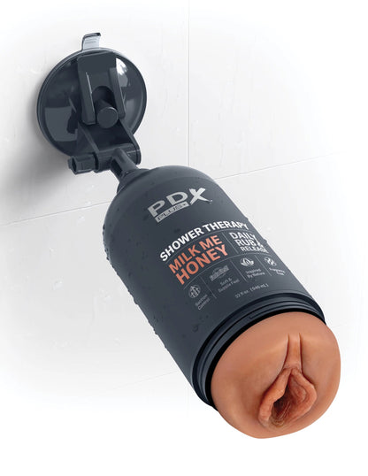 Pipedream Shower Therapy Milk Me Honey Stroker with Suction Cup – Tan