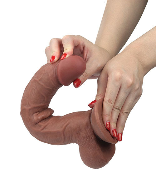 Real Skin 11 Dual Layer Dildo - Realistic Light Brown with Suction Cup
