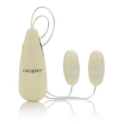 CalExotics Glow-in-the-Dark Pocket Exotics Vibrating Double Bullets – White