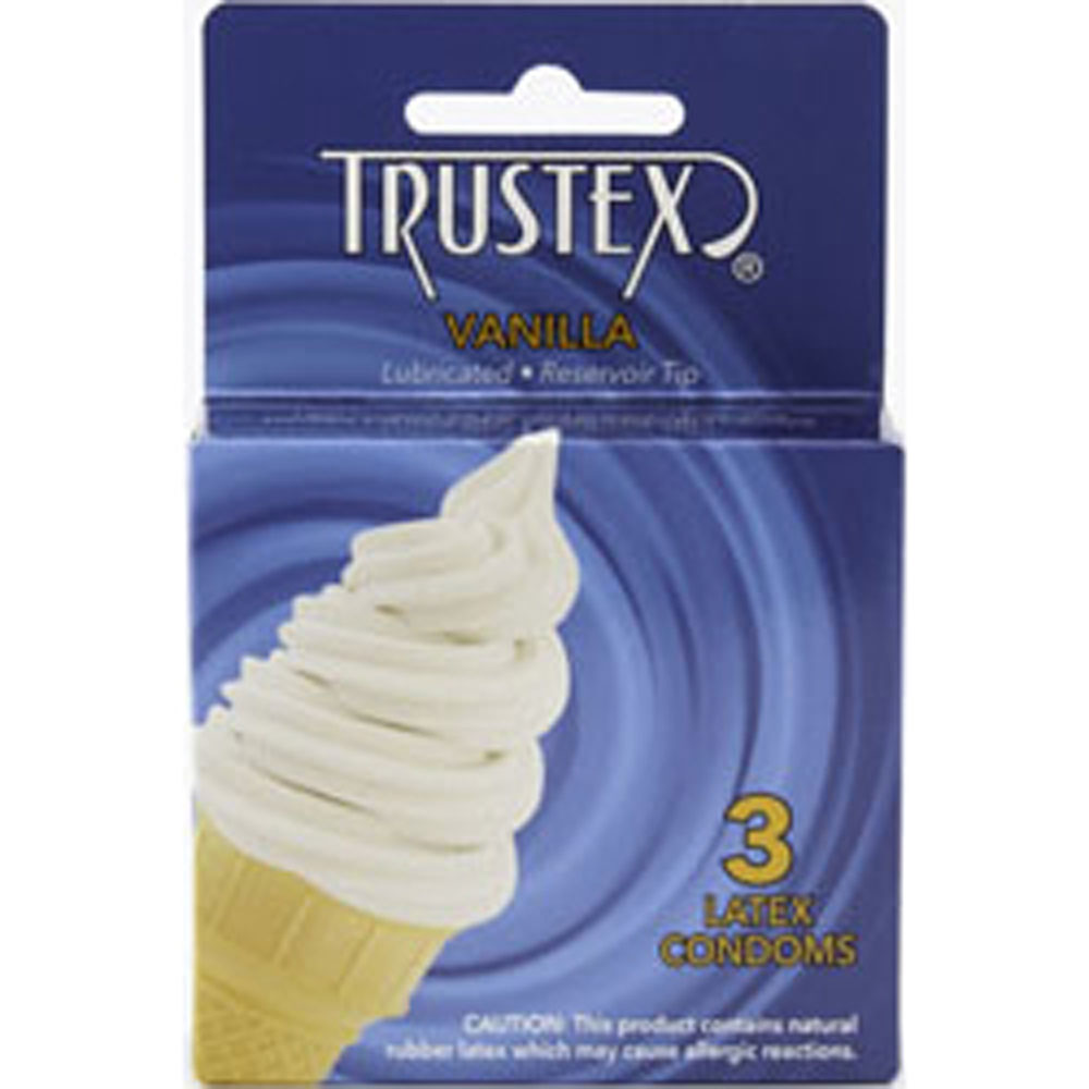 Trustex Flavored Lubricated Condoms - Vanilla - 3 Pack