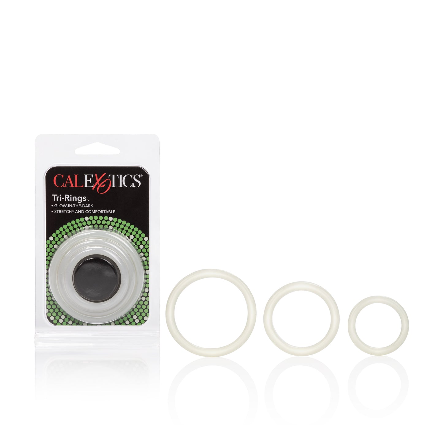 CalExotics Tri-Rings Glow-in-the-Dark Multi-Purpose Rings – Clear