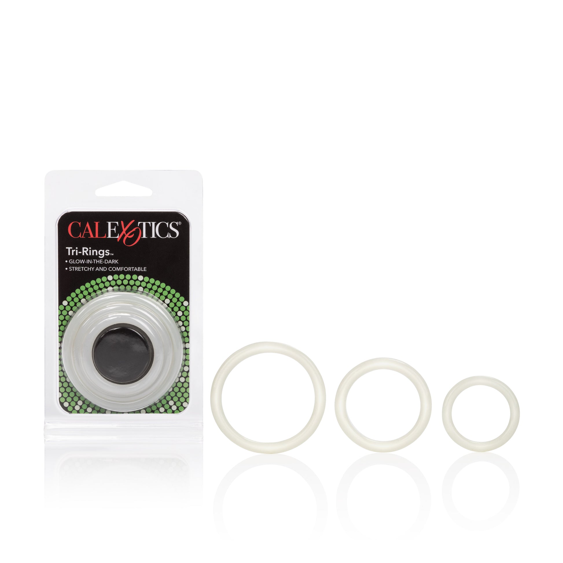 CalExotics Tri-Rings Glow-in-the-Dark Multi-Purpose Rings – Clear