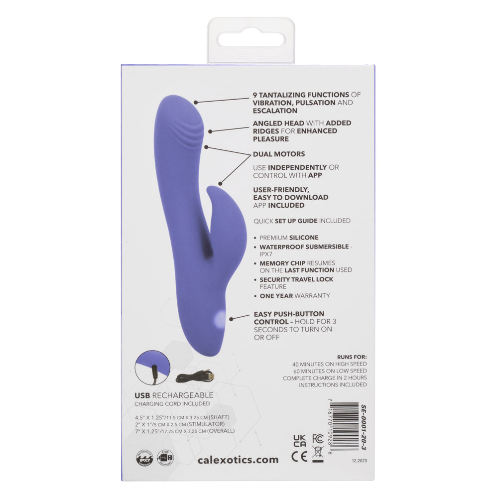 CalExotics Connect Dual Stimulator – Purple – App Controlled Dual Motor Massager
