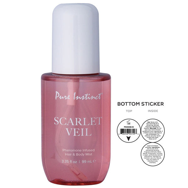 Pure Instinct Scarlet Veil Hair and Body Mist with Pheromones - 3.35oz