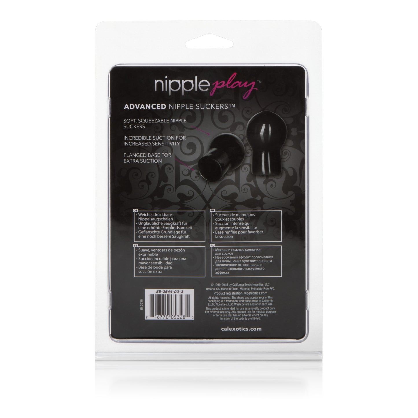 CalExotics Nipple Play Advanced Nipple Suckers – Black – Flanged Design for Superior Suction