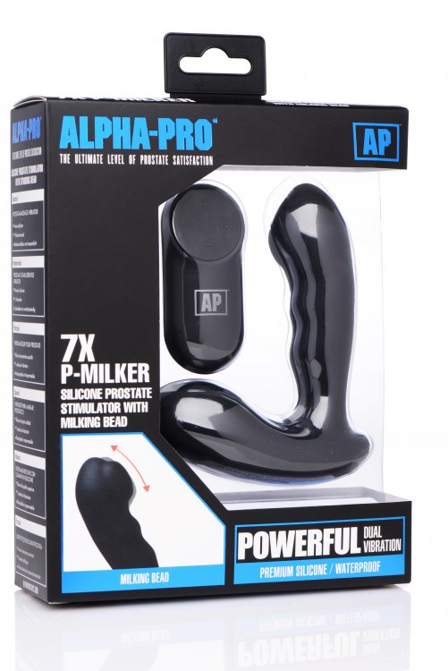 XR Brands 7x P-Milker Silicone Prostate Stimulator with Remote Control – Black