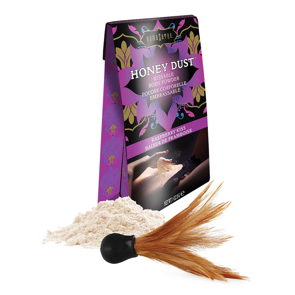 Kama Sutra Honey Dust Raspberry Kiss Body Powder – Kissable Moisture-Wicking Formula