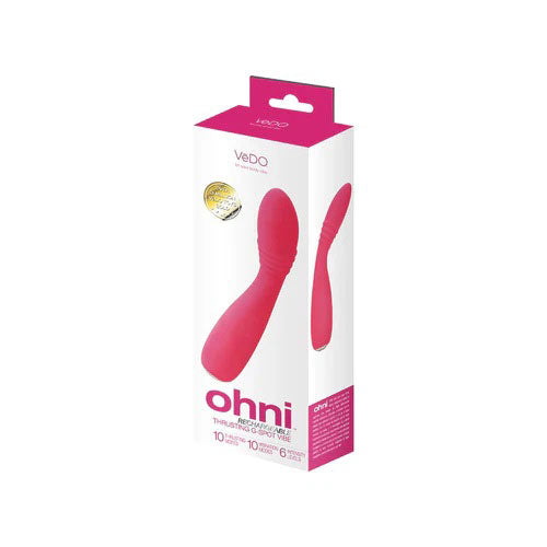 VeDO Ohni Rechargeable G-Spot Thrusting Vibe – Pink