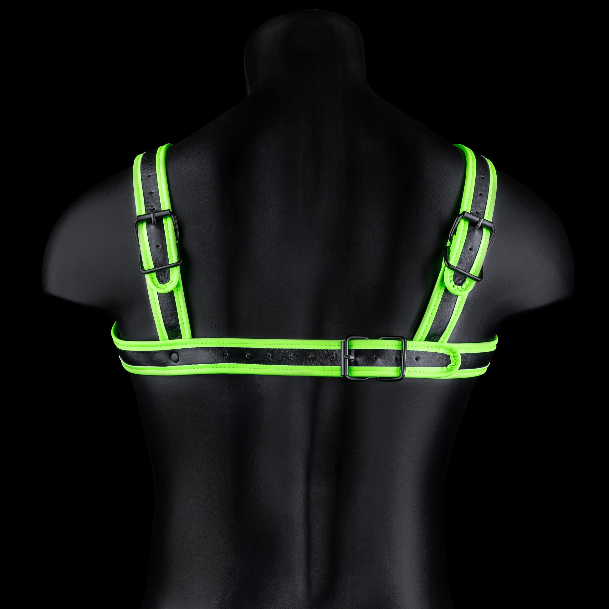 Bonded Leather Buckle Harness - Small/medium - Glow in the Dark