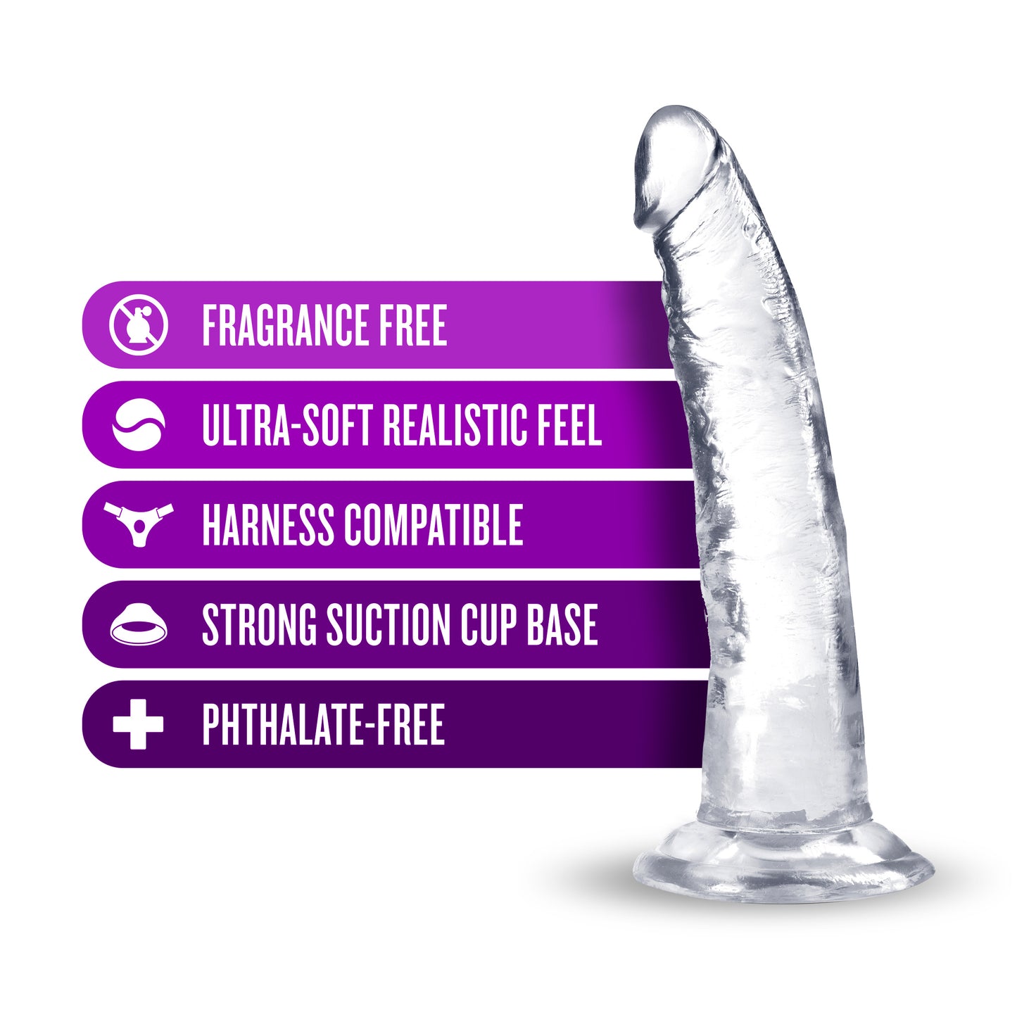 Blush B Yours Plus Lust N Thrust Dildo with Suction Cup - Clear