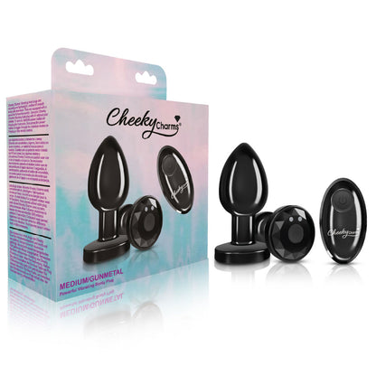 Viben Cheeky Charms Vibrating Medium Anal Plug with Remote Control – Gunmetal
