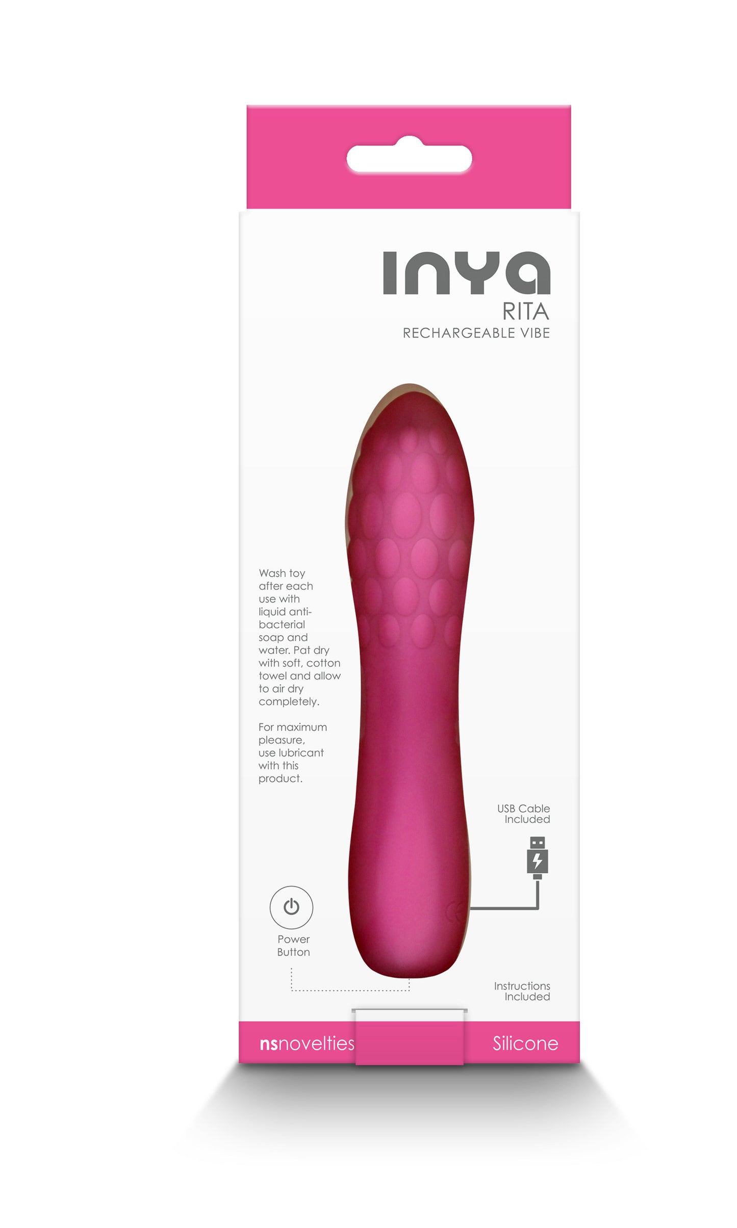 Inya Rita Rechargeable Vibrator – Pink – 10 Vibration Modes