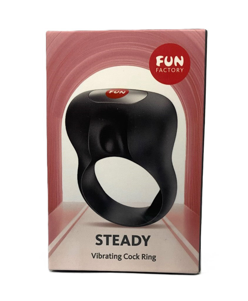 Fun Factory Steady Vibrating Cockring – Black – Multi-Speed Waterproof
