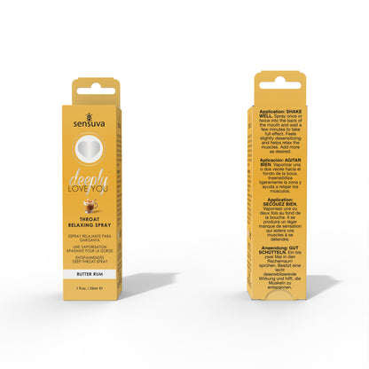 Sensuva Deeply Love You Throat Relaxing Spray – Butter Rum – 1 Fl. Oz.