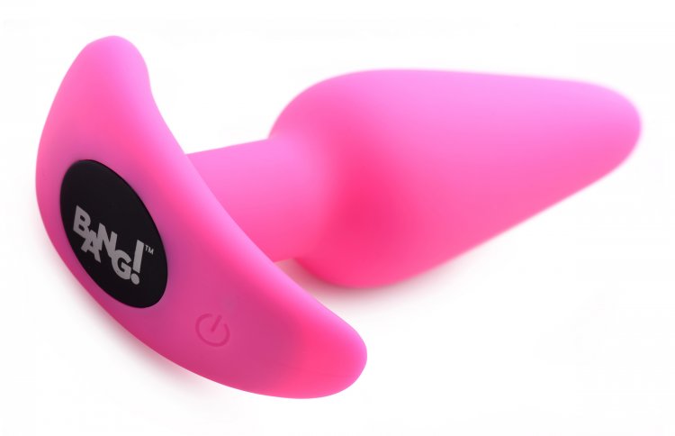 XR Brands 21X Remote Control Vibrating Silicone Butt Plug - Pink