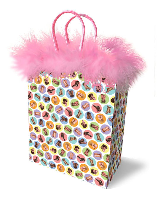 Little Genie Dirty Penis Gift Bag with Marabou Fringe – Multicolor