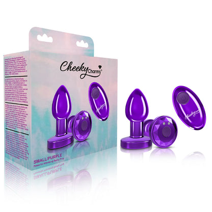 Viben Cheeky Charms Small Vibrating Metal Anal Plug with Remote Control - Purple