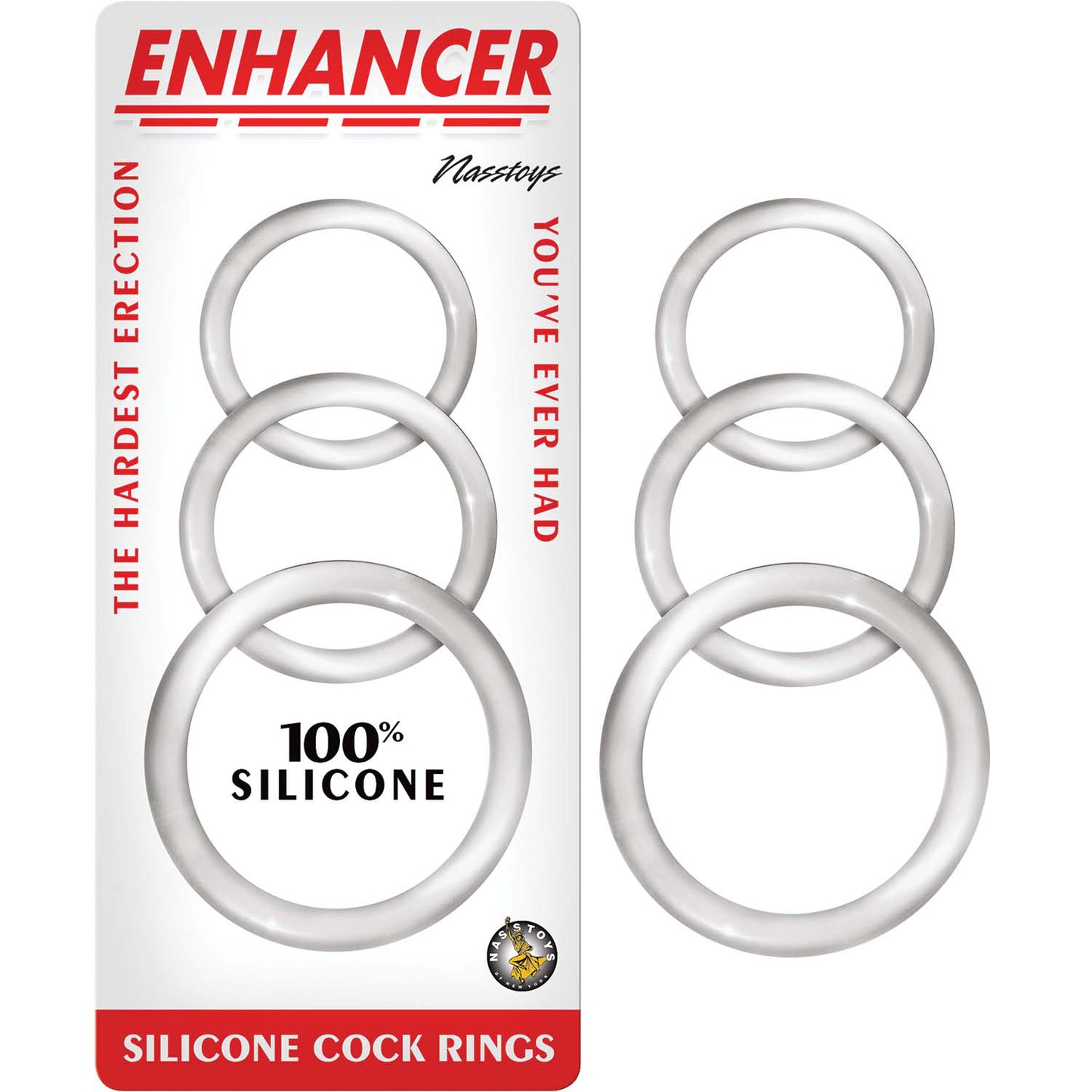 Nasstoys Enhancer Silicone Cockrings - Clear - Waterproof - Phthalate Free