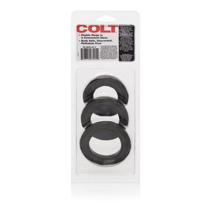 CalExotics Colt 3 Ring Set – Pliable Rubber Rings – Black