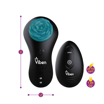 Viben Secret Seduction Remote Panty Vibe – Black with Ocean Magnetic Flower