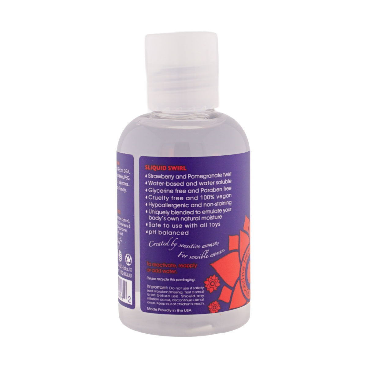 Sliquid Naturals Swirl Strawberry Pomegranate Flavored Water-Based Lubricant – 4.2 Fl. Oz.