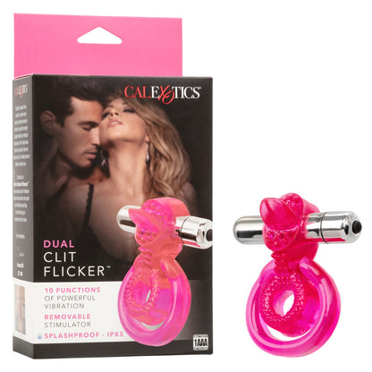 CalExotics Dual Clit Flicker Vibrating Ring with Removable Stimulator – Pink