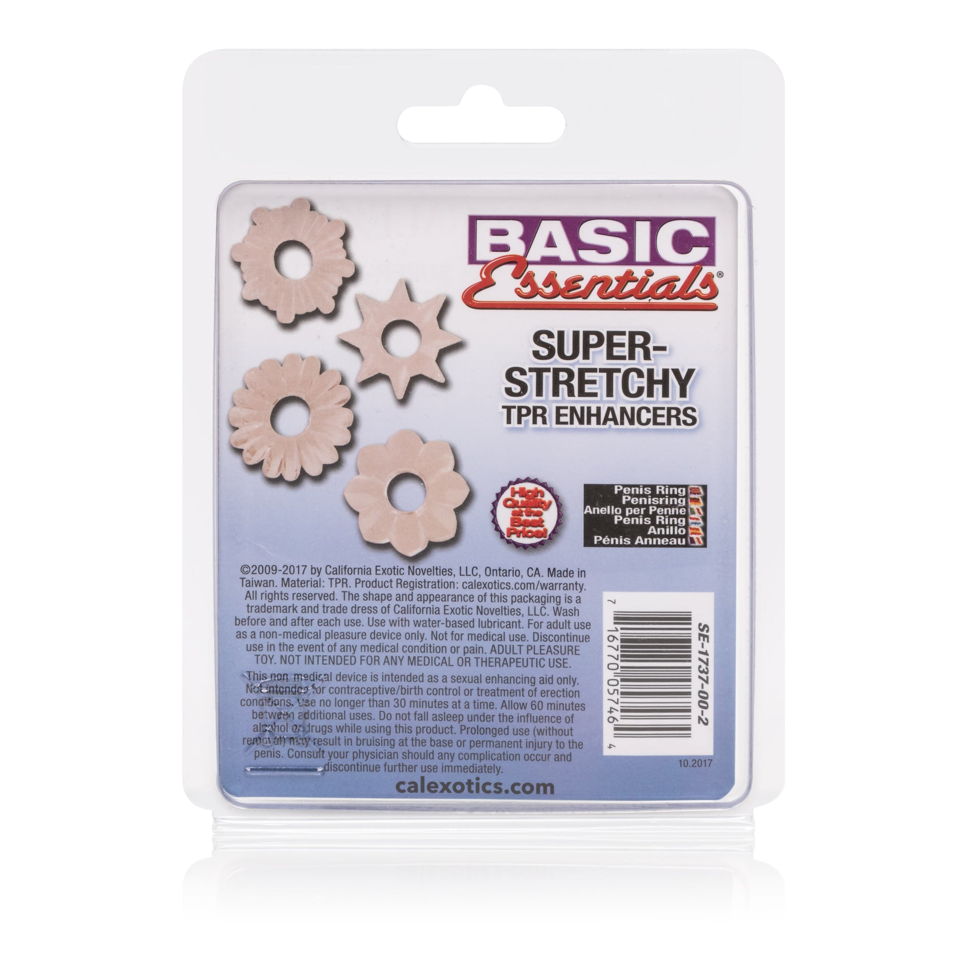 CalExotics Basic Essentials 4 Pack - Clear Stretchy Enhancers