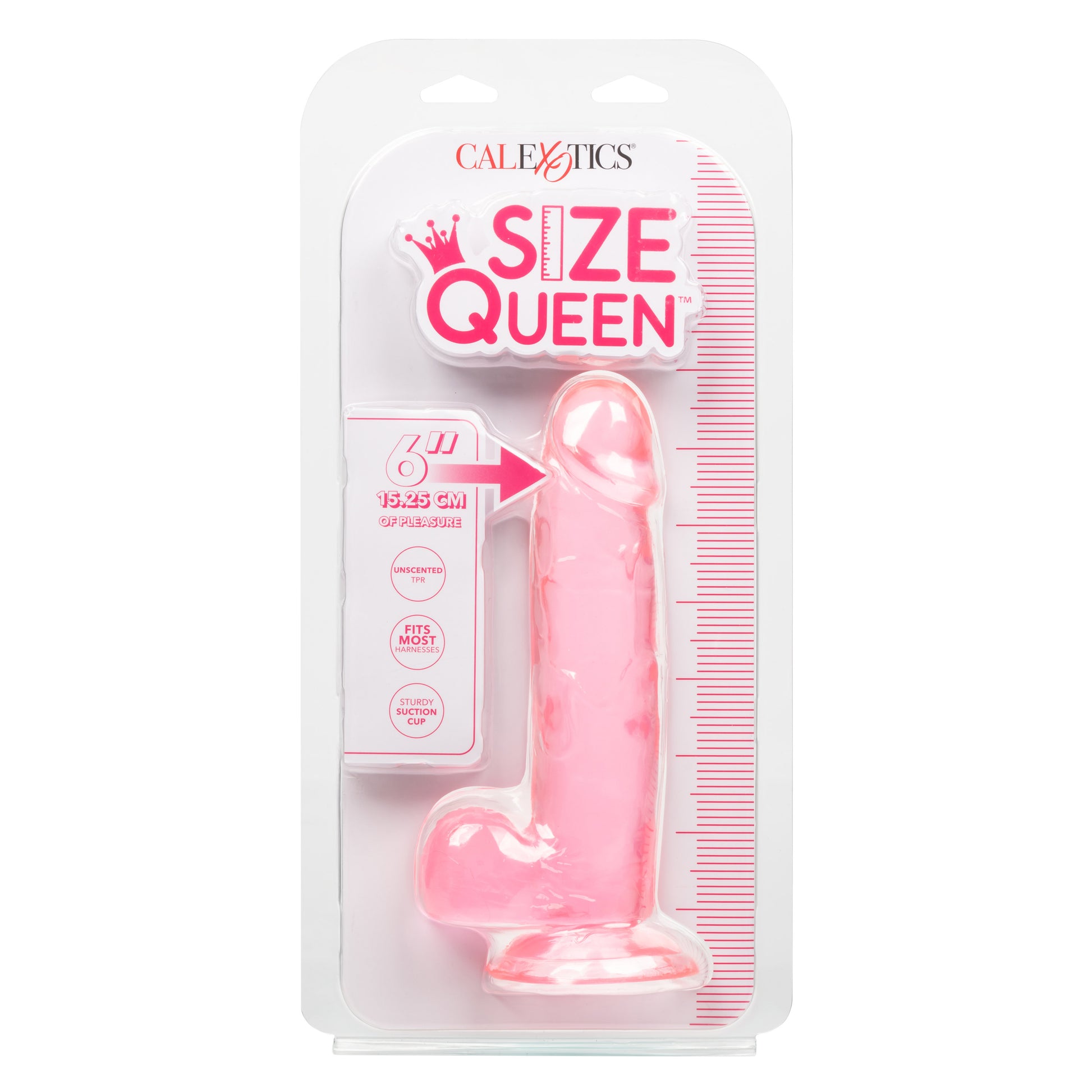 CalExotics Size Queen 6-Inch Realistic Dildo with Suction Cup - Pink