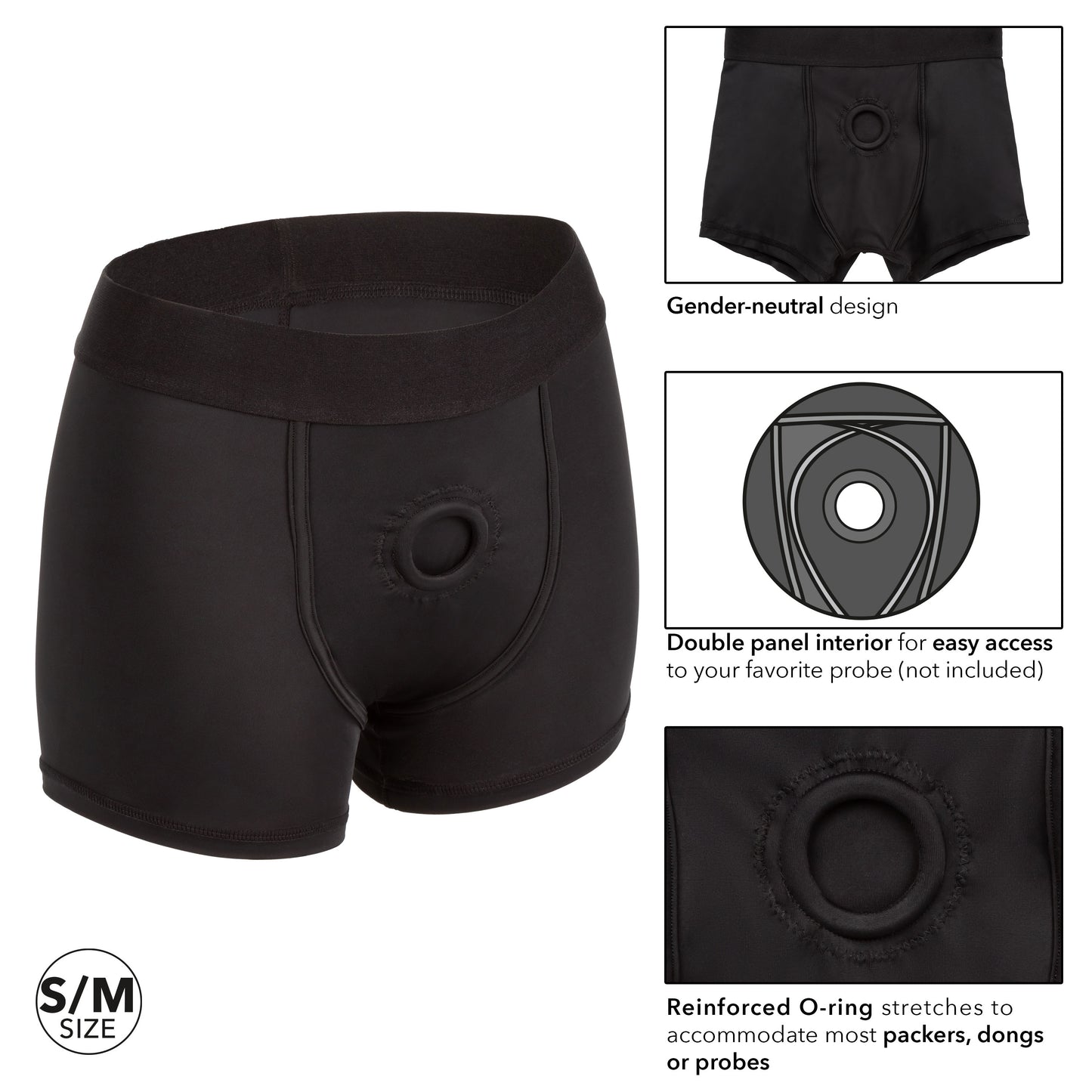 CalExotics Boundless Boxer Brief Harness – Black – Size S/M