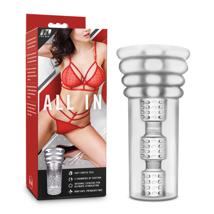 Blush All In Clear Male Stroker with Suction Chambers
