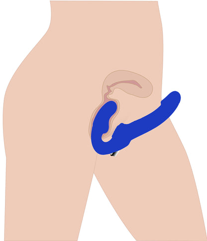 XR Brands Revolver II Vibrating Strapless Dildo with G-Spot Stimulation - Blue