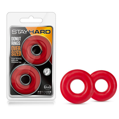 Stay Hard Donut Rings Oversized Cock Rings – Red