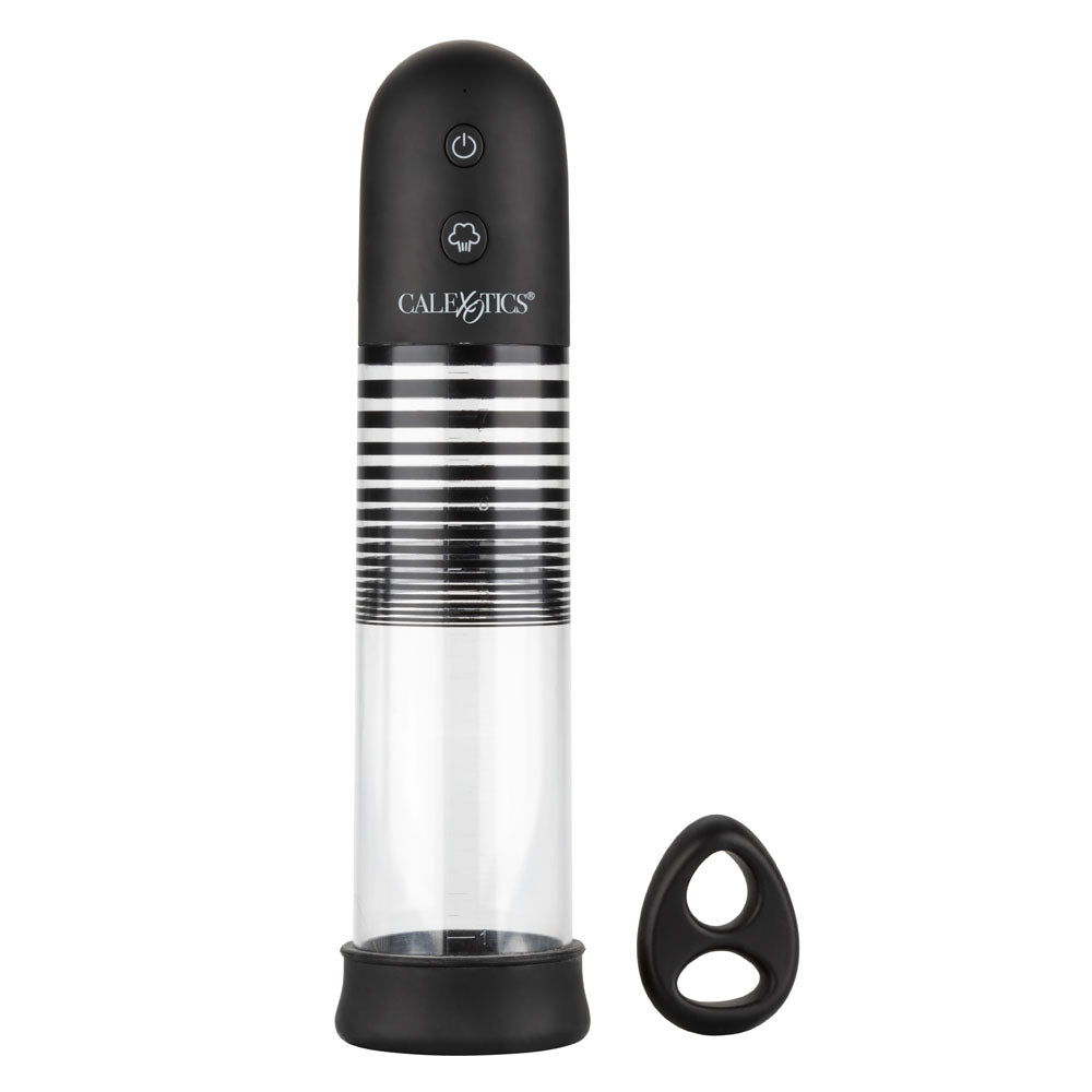 CalExotics Optimum Series Rechargeable EZ Pump Kit – Black – Suction Pump with Dual Silicone Ring
