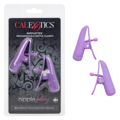 CalExotics Nipplettes Designer Clamps with Wireless Motor - Purple