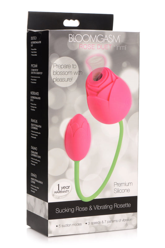 Bloomgasm Rose Duet Sucking Rose and Vibrating Rosette - Pink