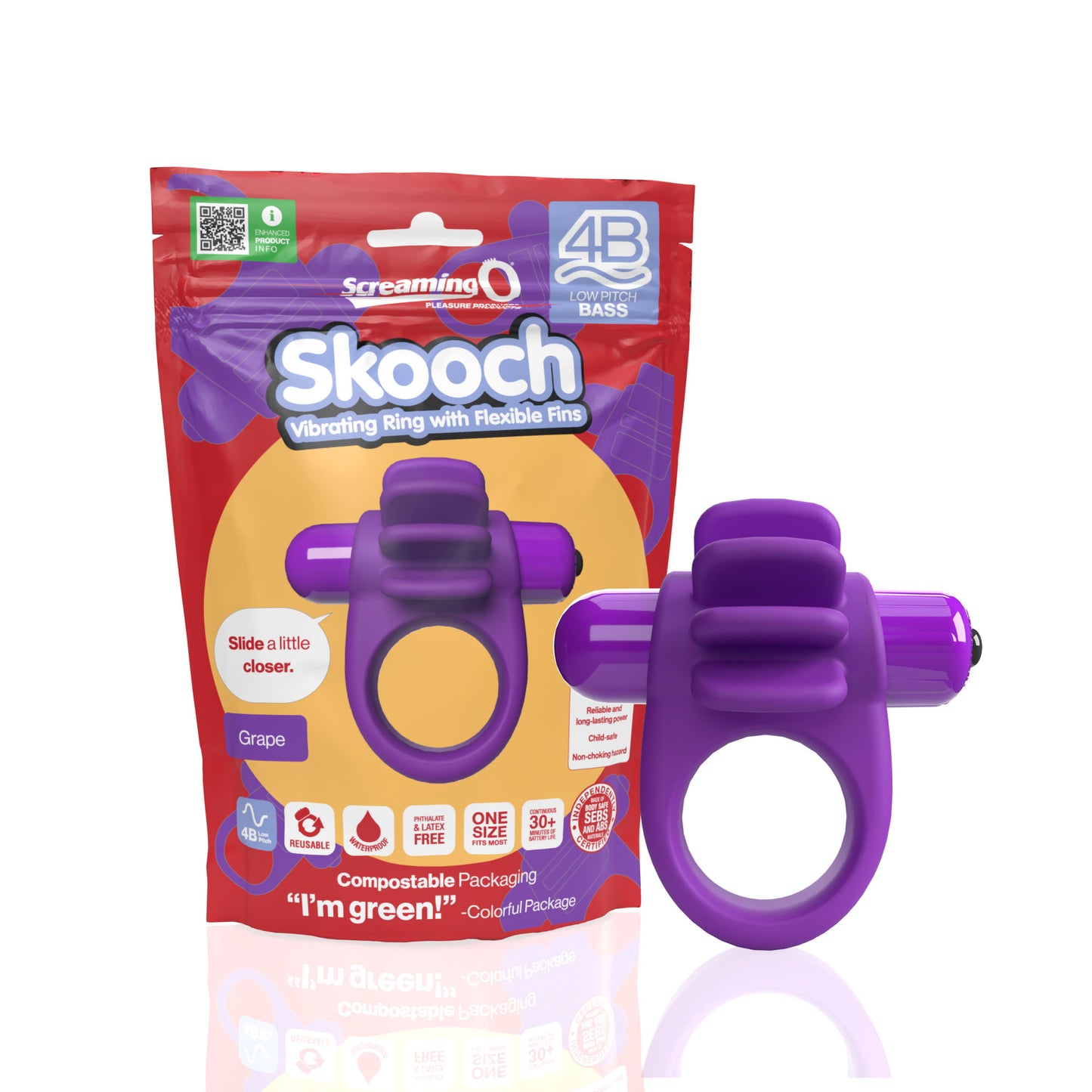 Screaming O 4B Skooch Vibrating Cock Ring – Purple