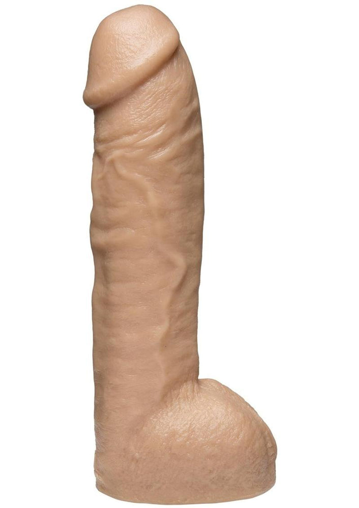 Doc Johnson Vac-U-Lock Realistic Hung - 12.5 Inch Suction Cup Dildo - Beige