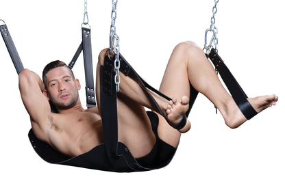 XR Brands Extreme Sling Bondage Sling with Adjustable Straps – Black