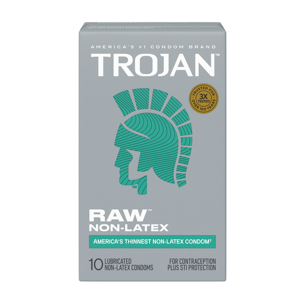 Trojan Raw Non-Latex Condoms – Ultra-Thin Polyurethane – 10 Pack