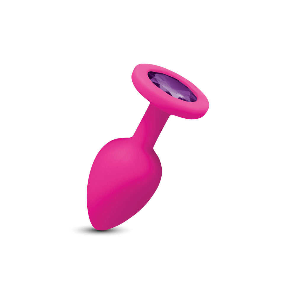 Cheeky Charms Gemma Purple Gem Pink Silicone Anal Plug – Small