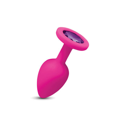Cheeky Charms Gemma Purple Gem Pink Silicone Anal Plug – Small