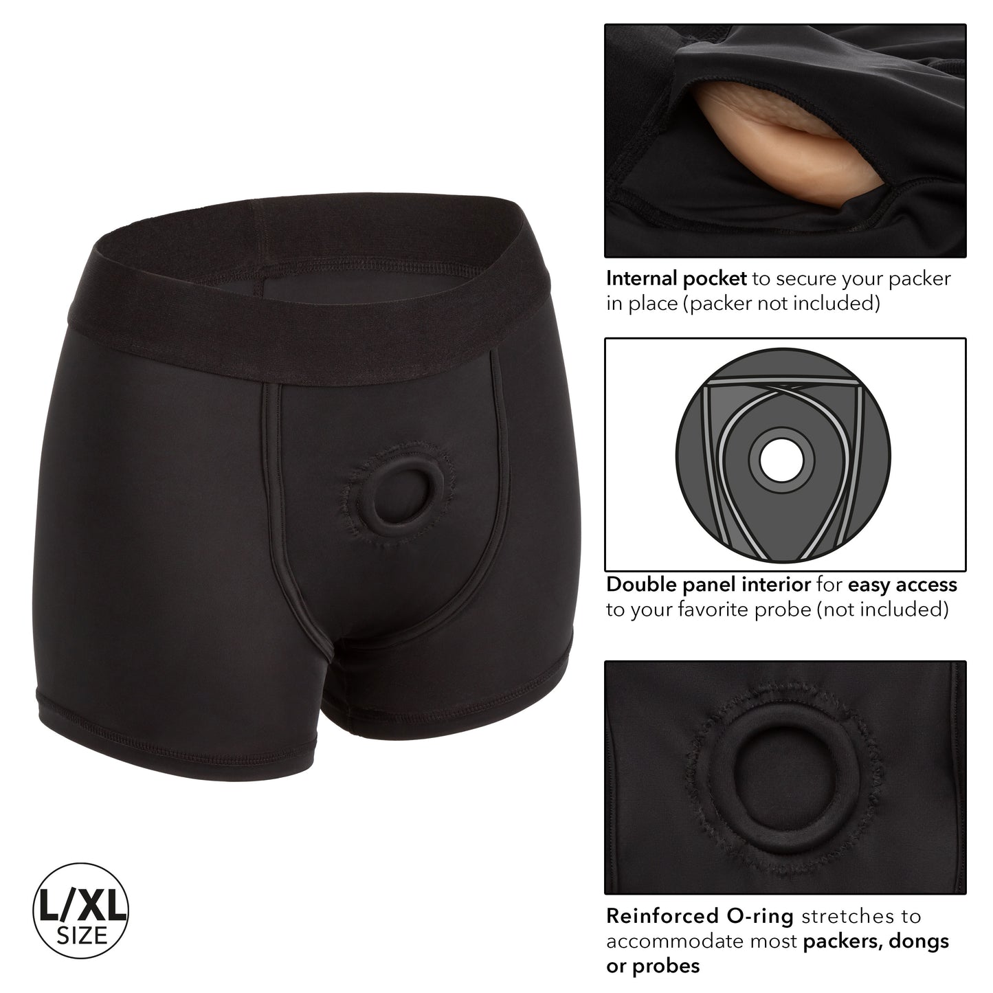 CalExotics Boundless Boxer Brief Harness - Comfortable and Supportive - Black