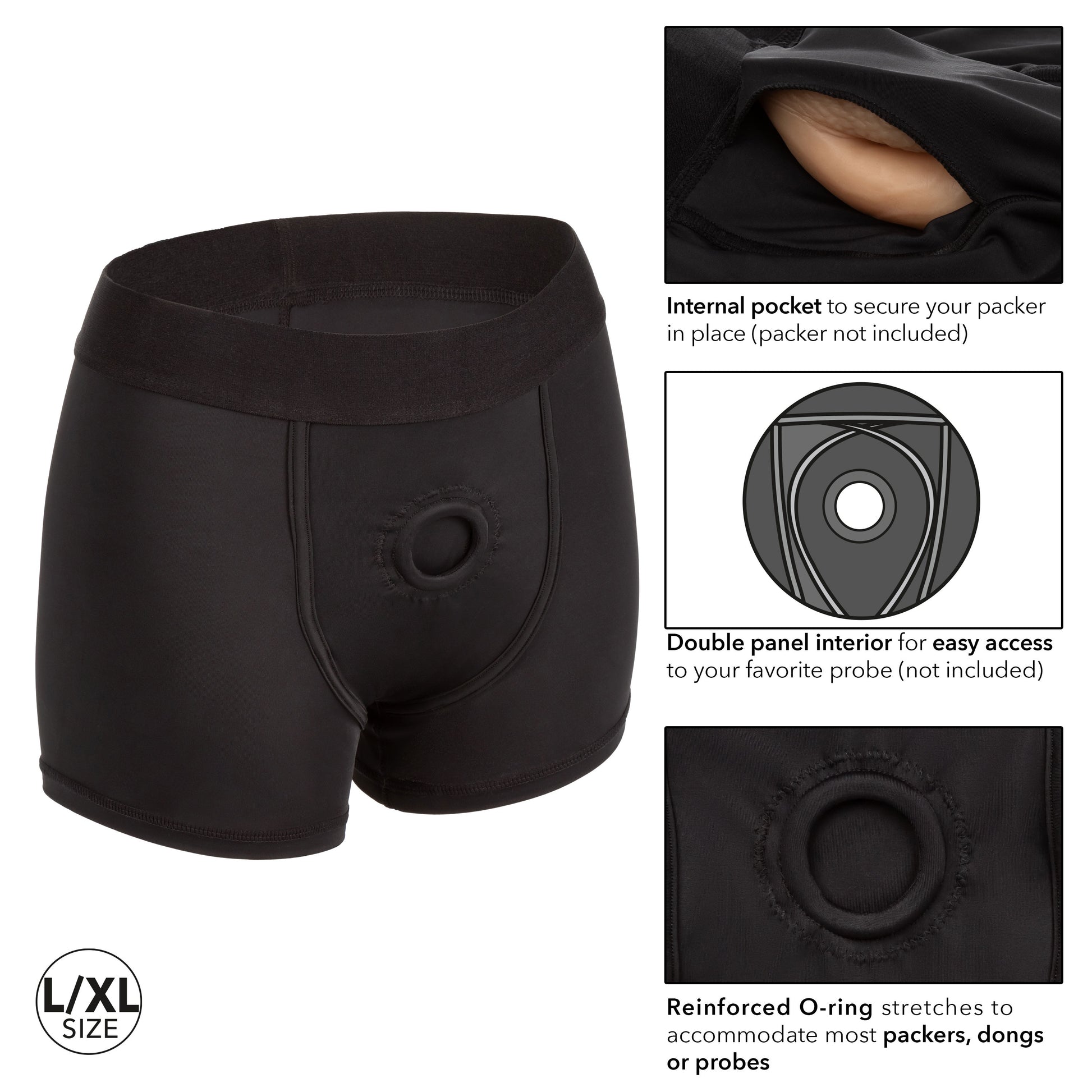 CalExotics Boundless Boxer Brief Harness - Comfortable and Supportive - Black