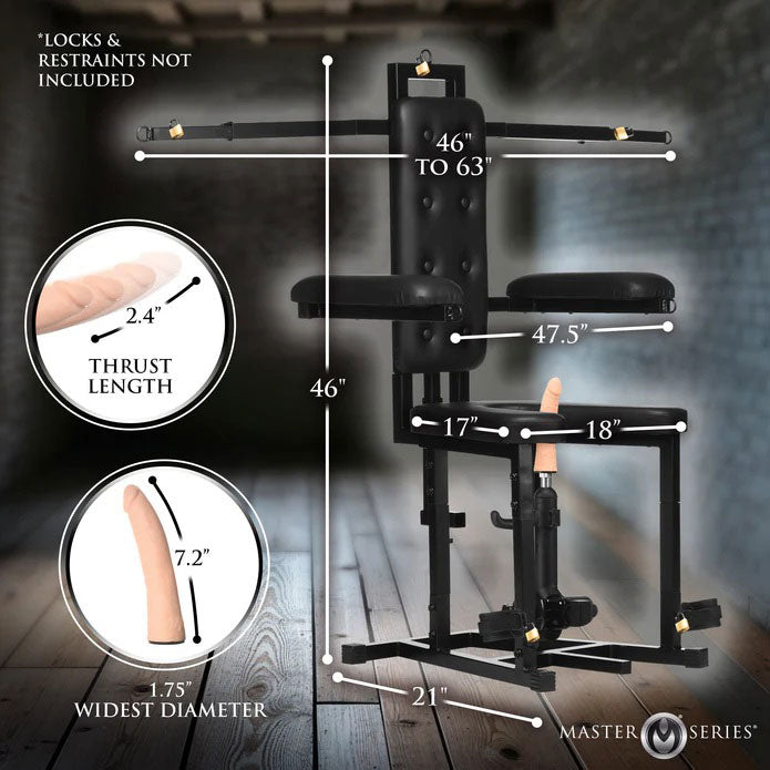 XR Brands Enforcer Chair with Motorized Sex Machine – Black