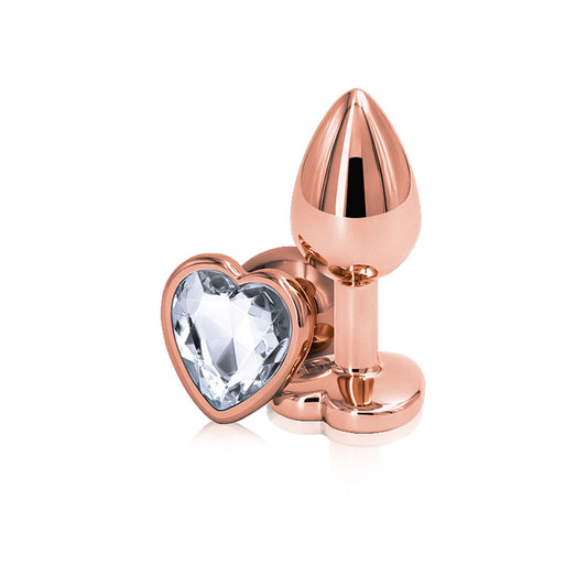 Rear Assets Rose Gold Heart Small Anal Toy - Lightweight and Chrome-Plated