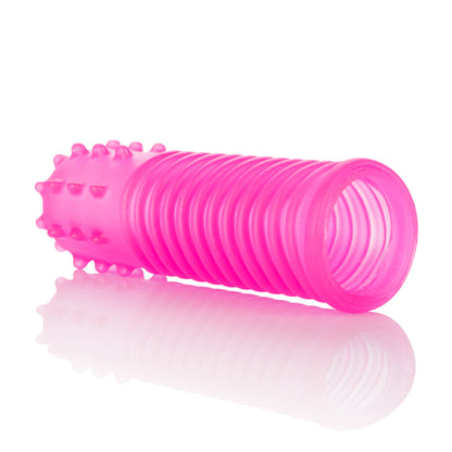 CalExotics Intimate Play Finger Tinglers – Pink – Flexible Ribbed Teasers
