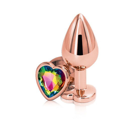 Rear Assets Rose Gold Heart Medium Anal Toy – Multi Color
